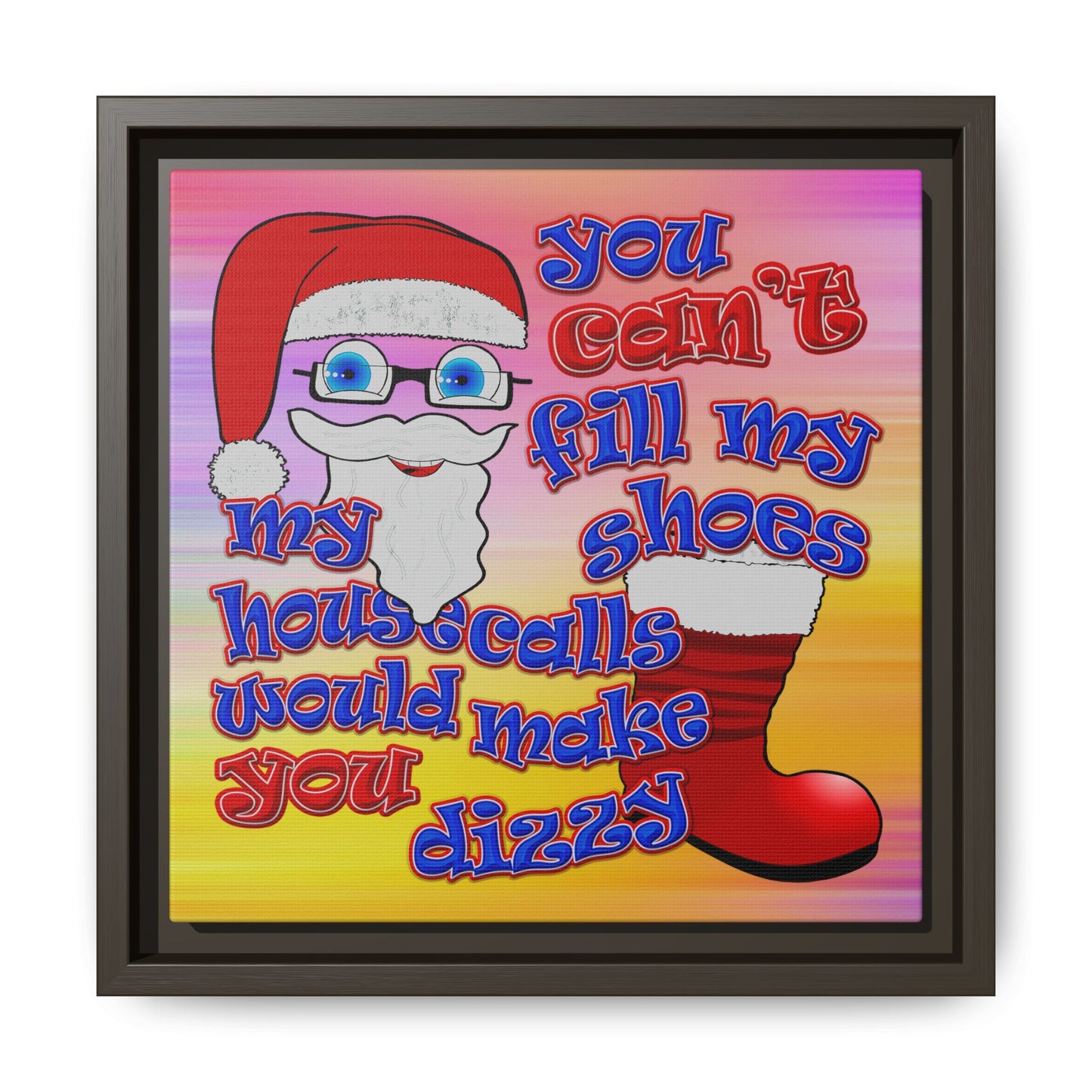 santa's shoes - framed canvas art (color blur)