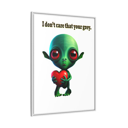 I don't care that your grey - framed canvas art (white)