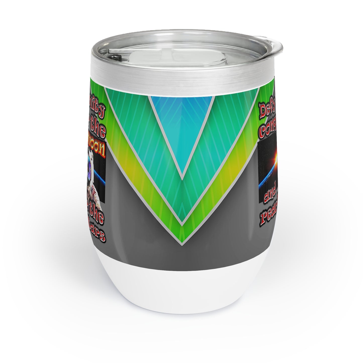 defy conquer reach - Chill Wine Tumbler (rainbow split)