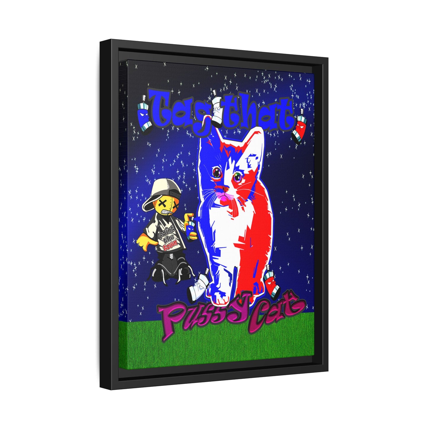 tag that - framed canvas art ('snoops' background)