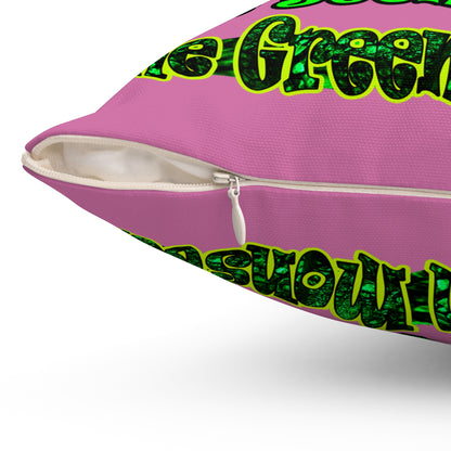 christmas spirits of boston - Spun Polyester Square Pillow - (light pink)