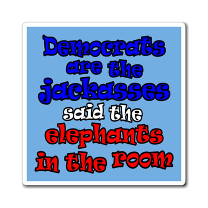 donkeys and elephants - Magnets - (light blue)