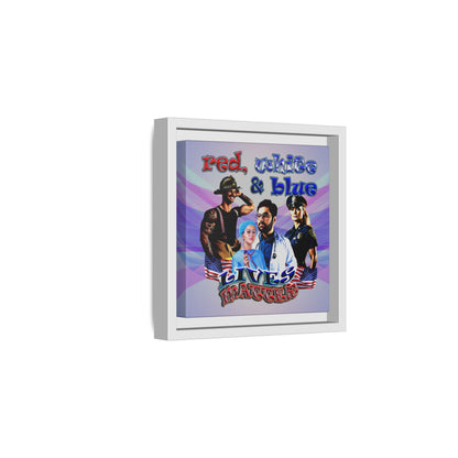 rw&b lives matter - framed canvas art (light blue-pink wave)