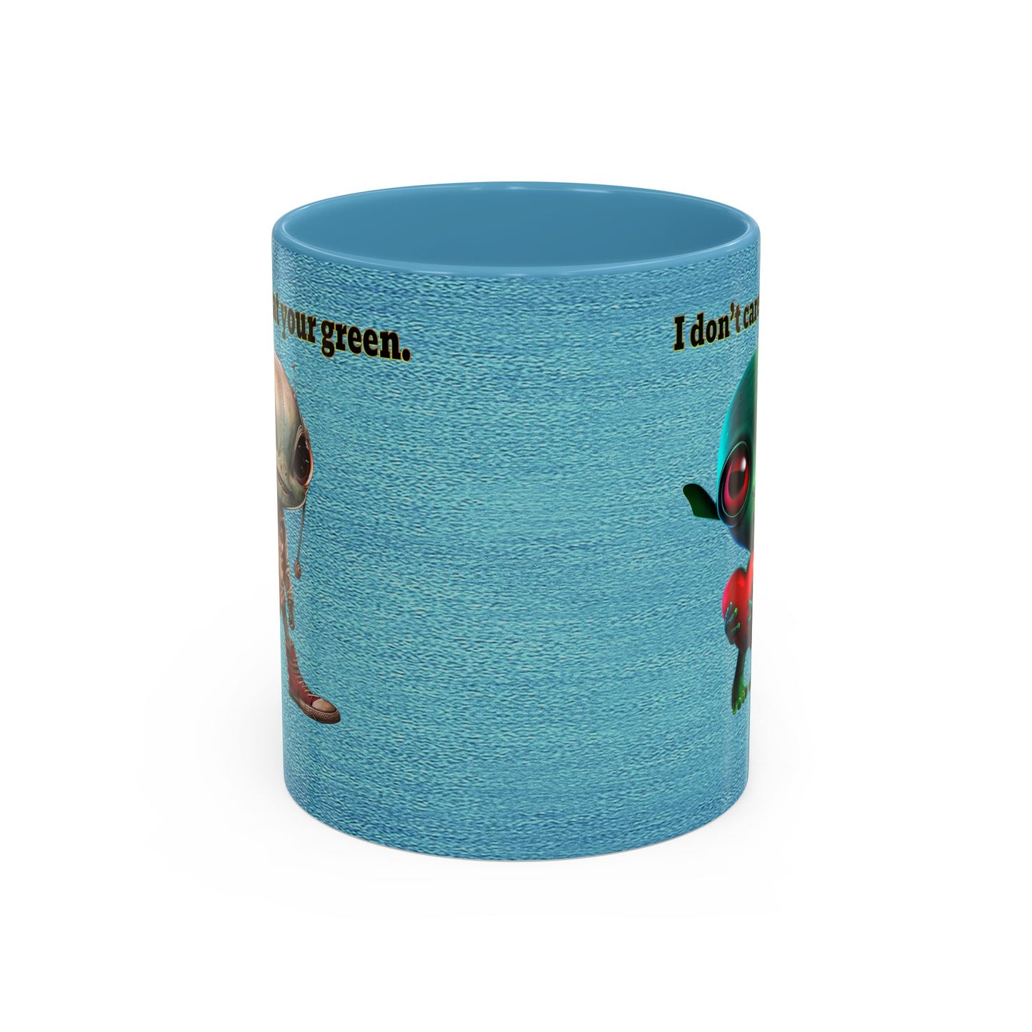 I don't care that your grey - Accent Mug (faded blue)