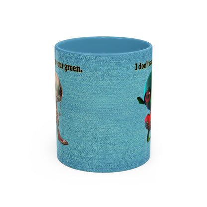 I don't care that your grey - Accent Mug (faded blue)