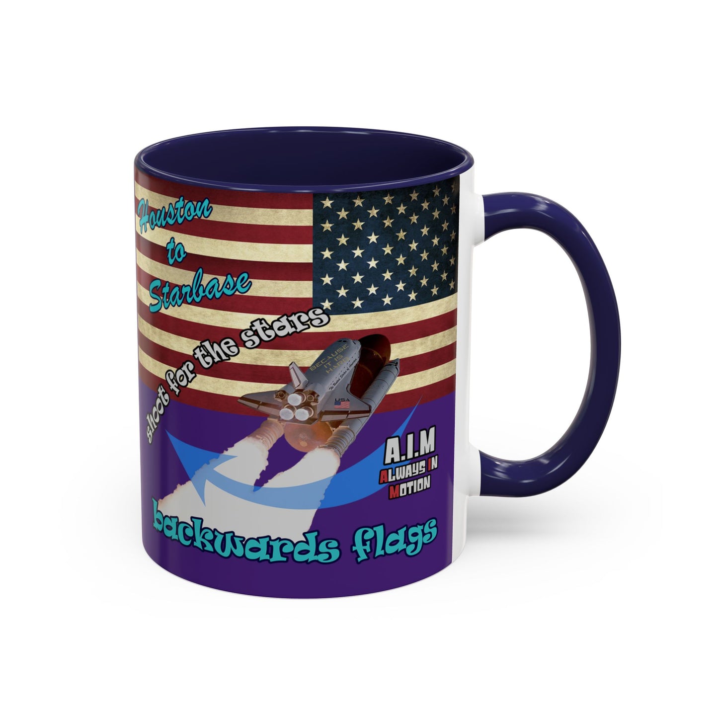 shoot for the stars - Accent Mug (purple)