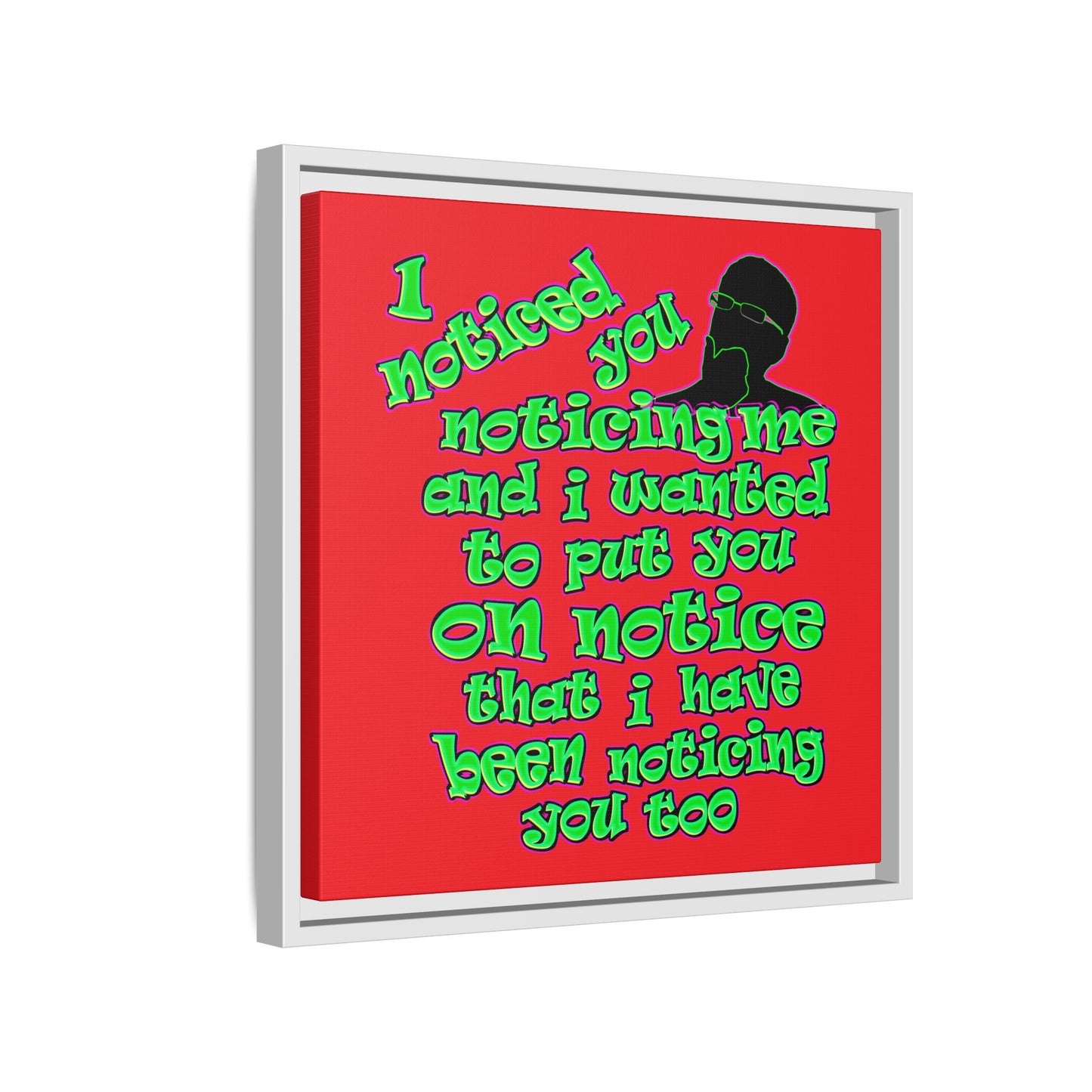 noticed you noticing - framed canvas art (red)