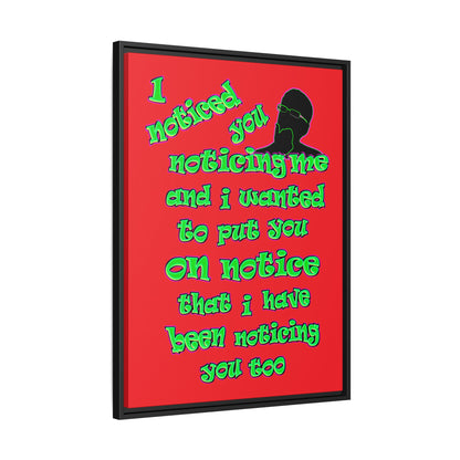 noticed you noticing - framed canvas art (red)