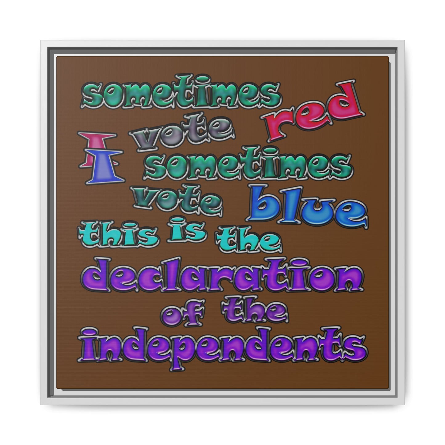 declaration of the independents - framed canvas art (brown)