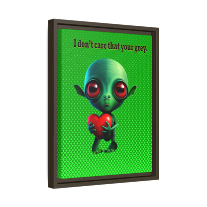 I don't care that your grey - framed canvas art (logo green)