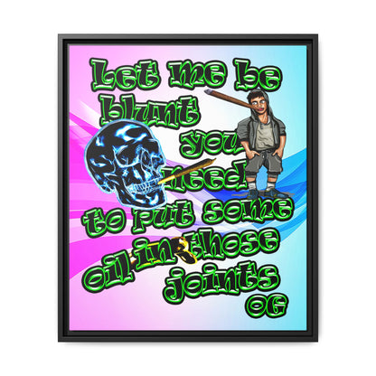 og - framed canvas art (light blue-pink wave)