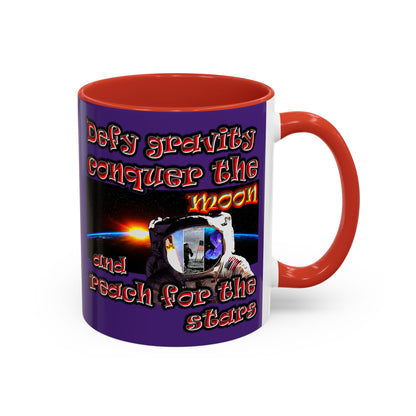 defy conquer reach - Accent Mug (purple)