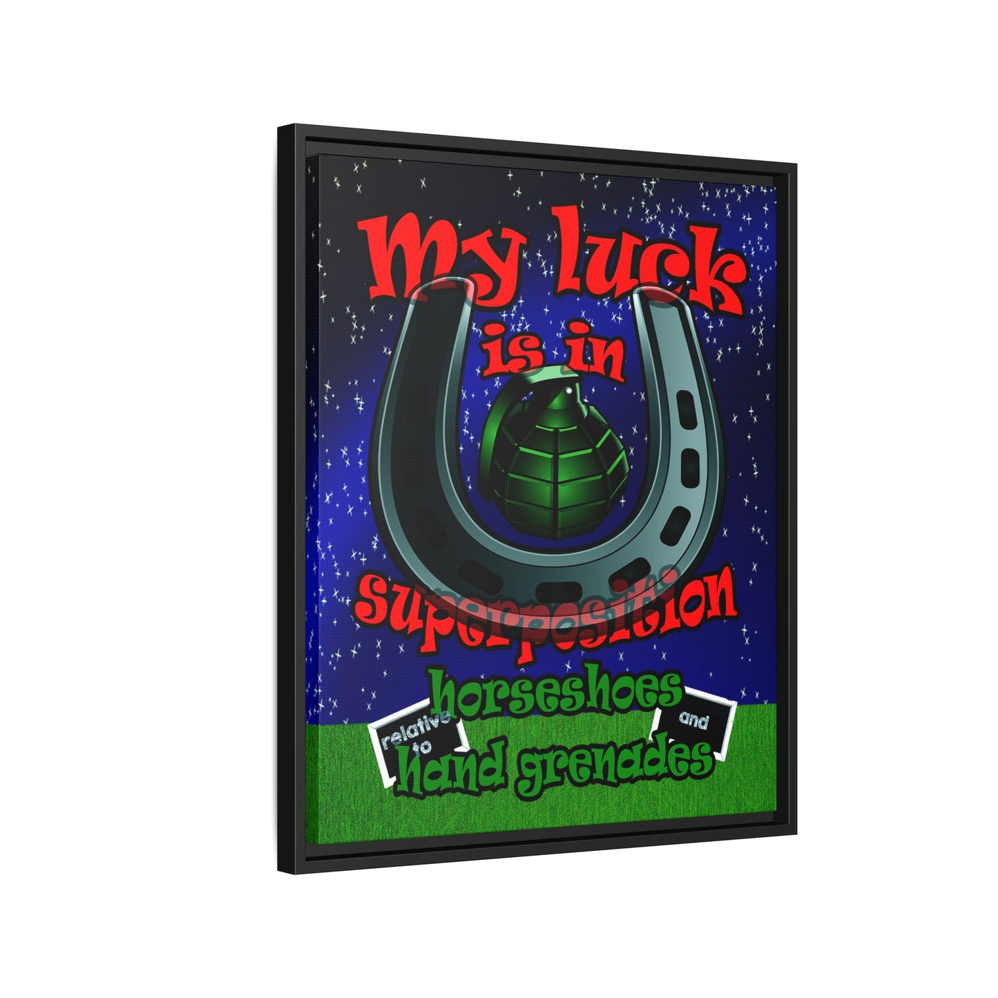 my luck - framed canvas art ('snoops' background)
