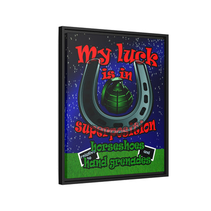 my luck - framed canvas art ('snoops' background)