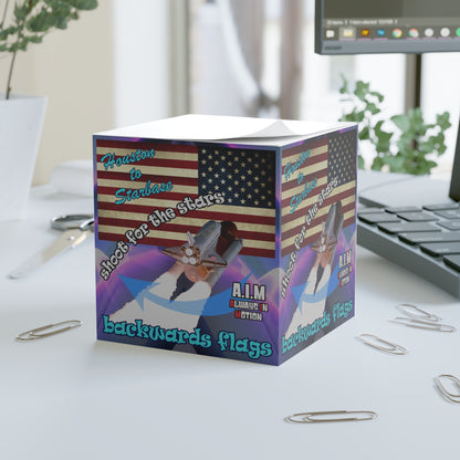 shoot for the stars - note cube (grey-pink wave)