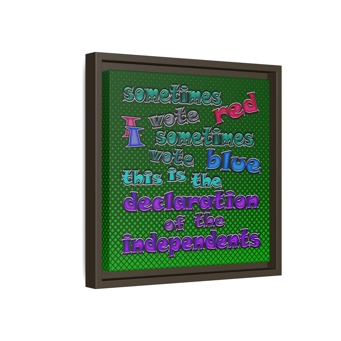 declaration of the independents - framed canvas art (logo green)
