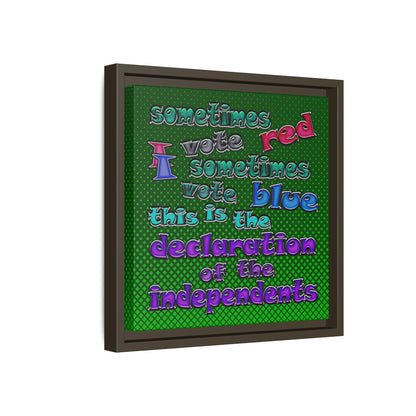 declaration of the independents - framed canvas art (logo green)