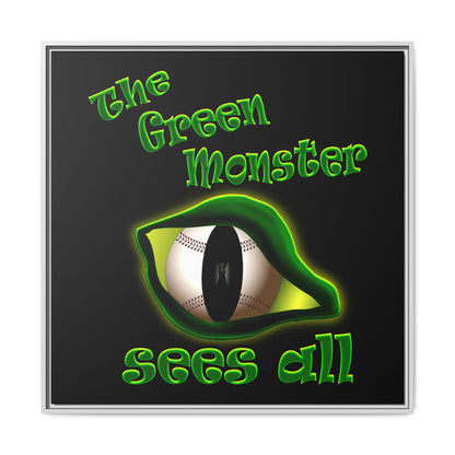 green monster - framed canvas art (black)