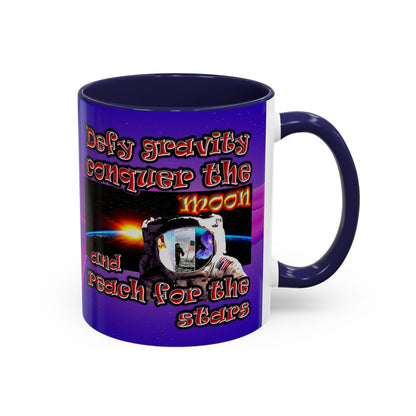defy conquer reach - Accent Mug (purple-pink wave)