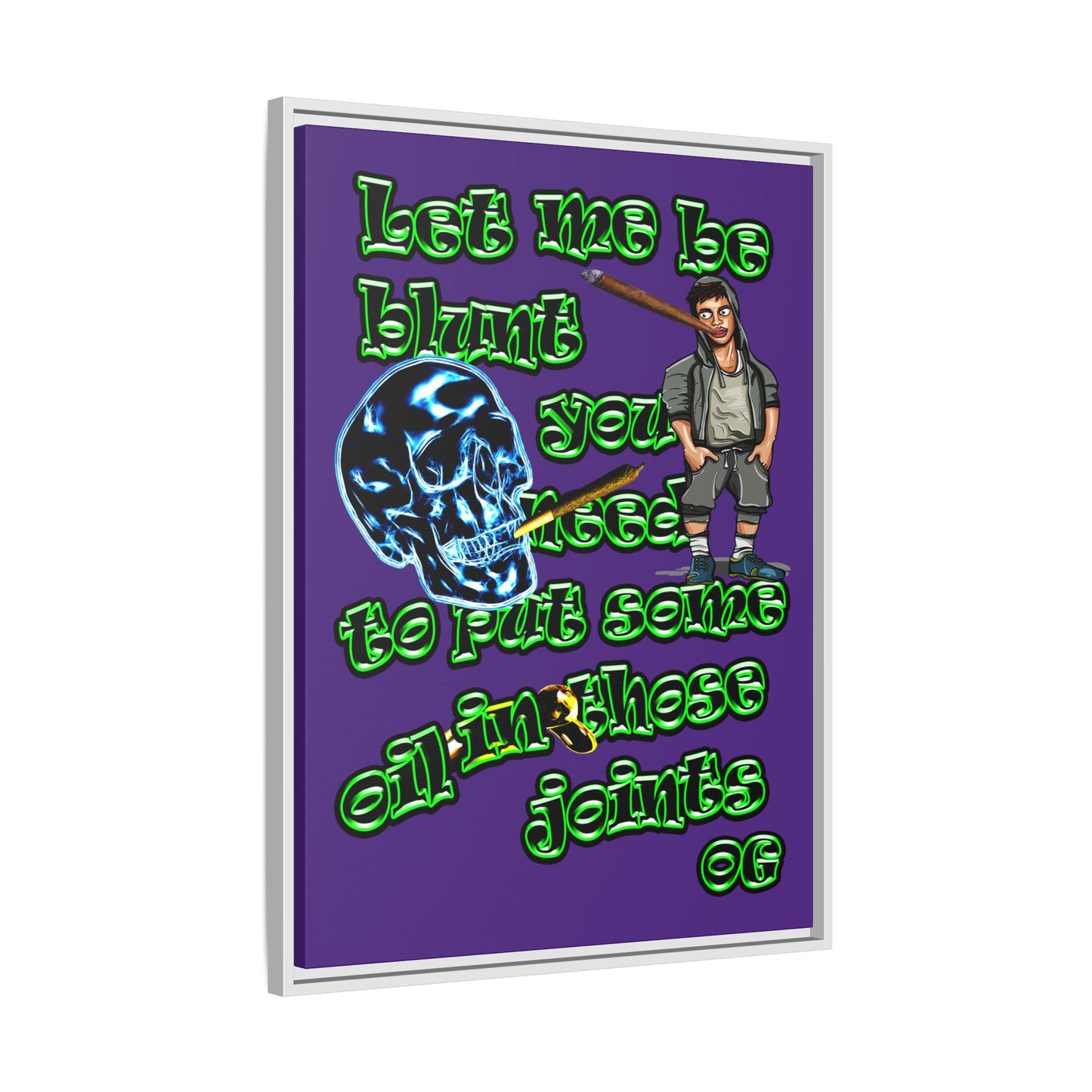 og - framed canvas art (purple)