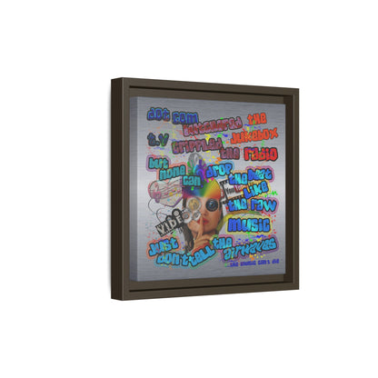 drop the beat - framed canvas art (brushed nickel)