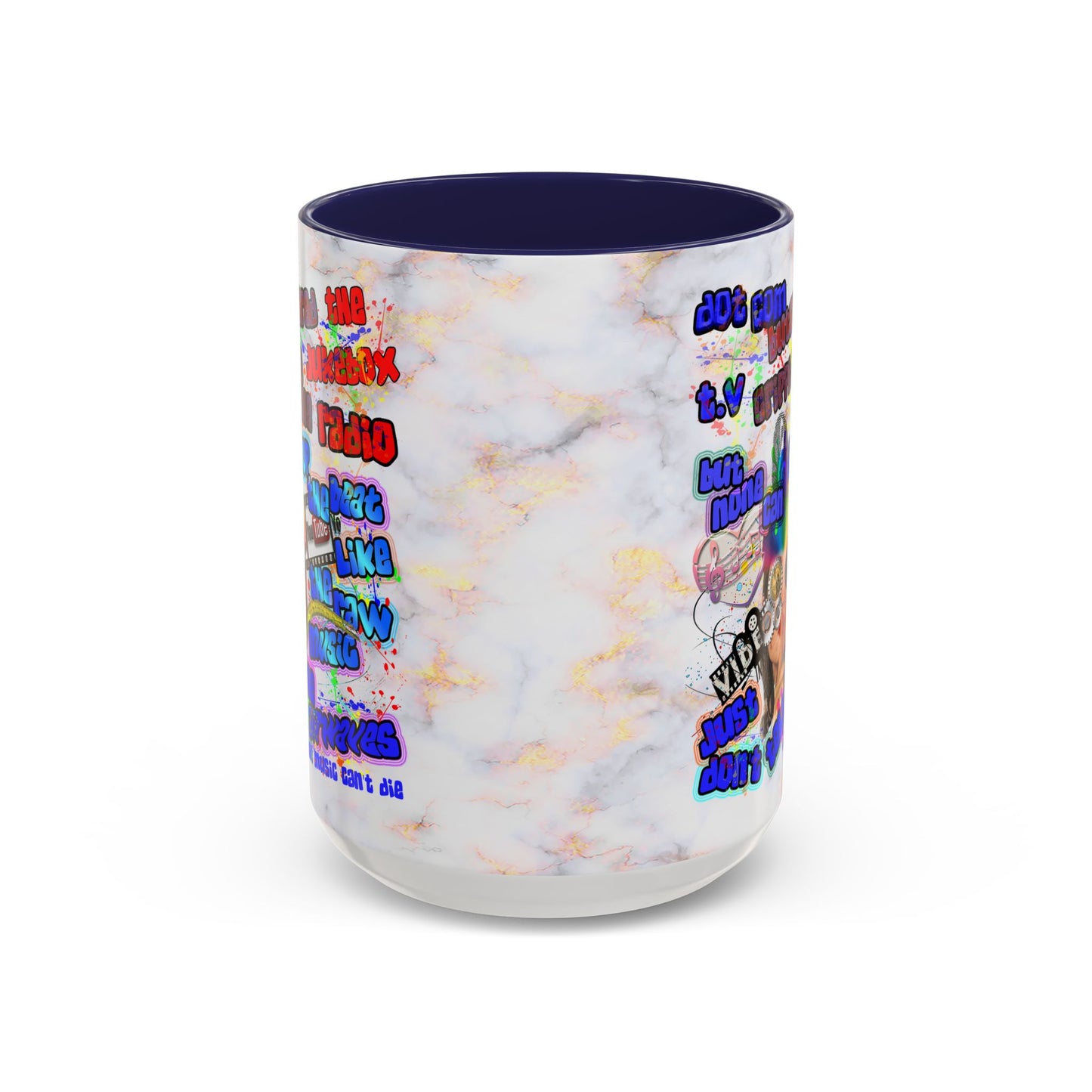 drop the beat - Accent Mug (white marble)