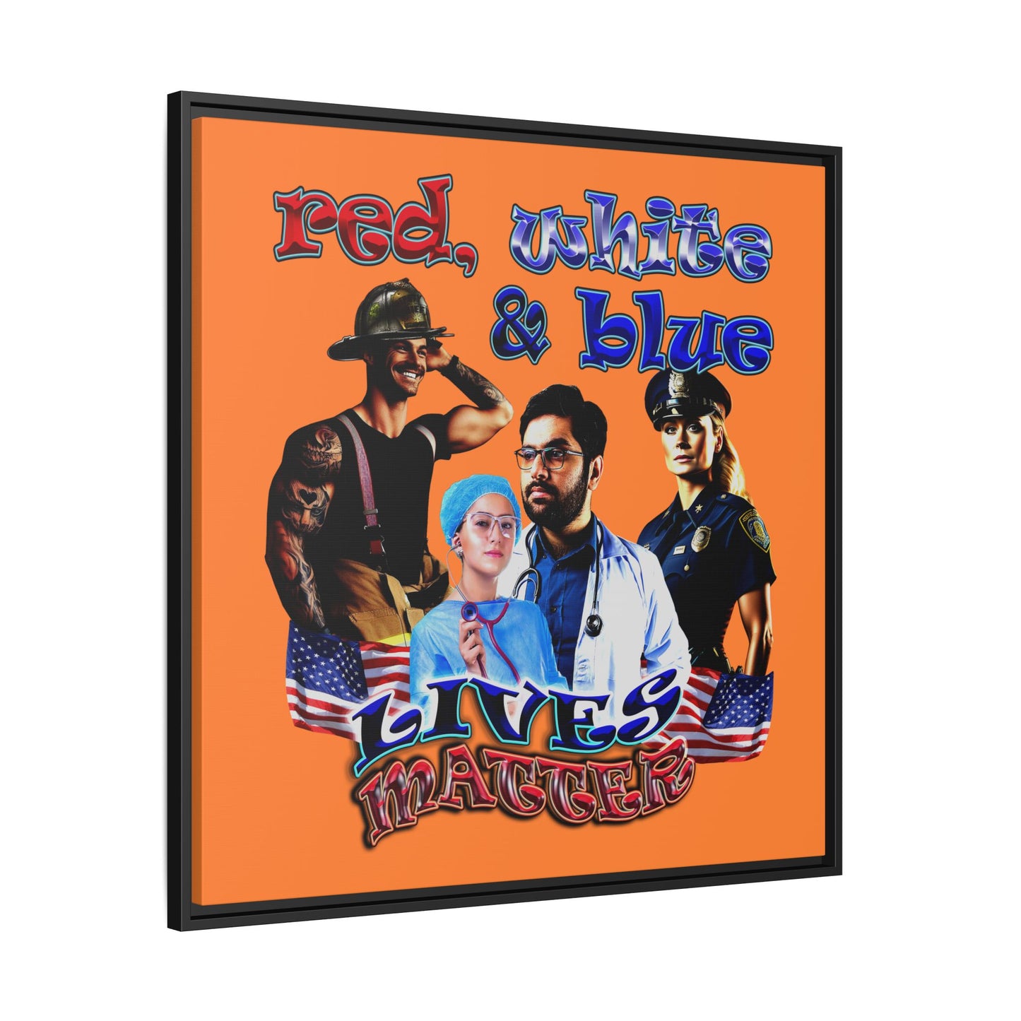 rw&b lives matter - framed canvas art (crusta)