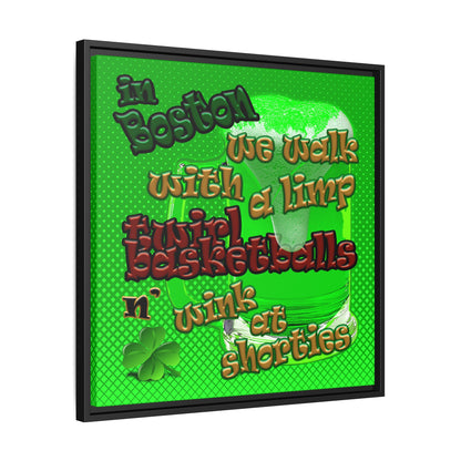 celtics logo - framed canvas art (logo green)