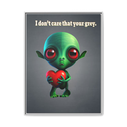 I don't care that your grey - framed canvas art (grey-light grey)