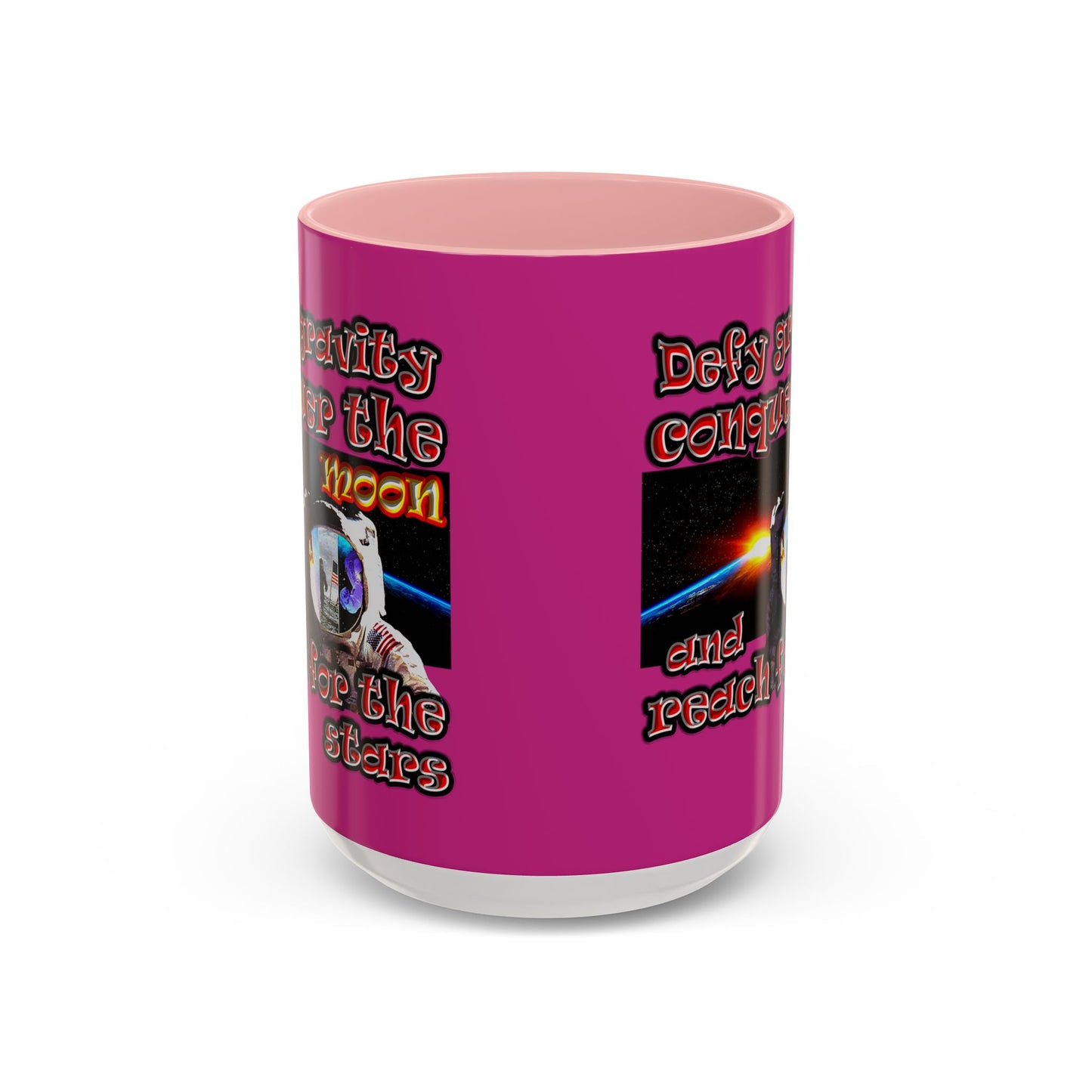 defy conquer reach - Accent Mug (pink)