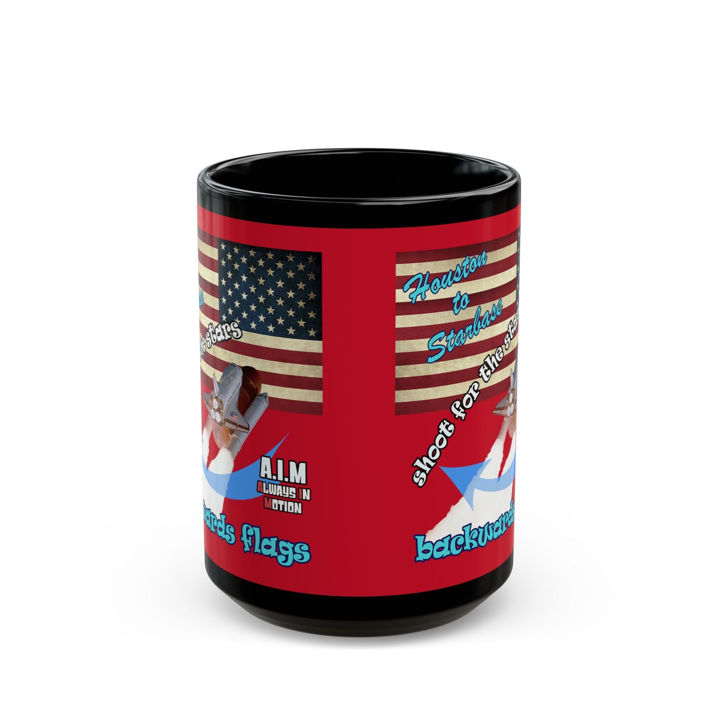 shoot for the stars - Black Mug (dark red)