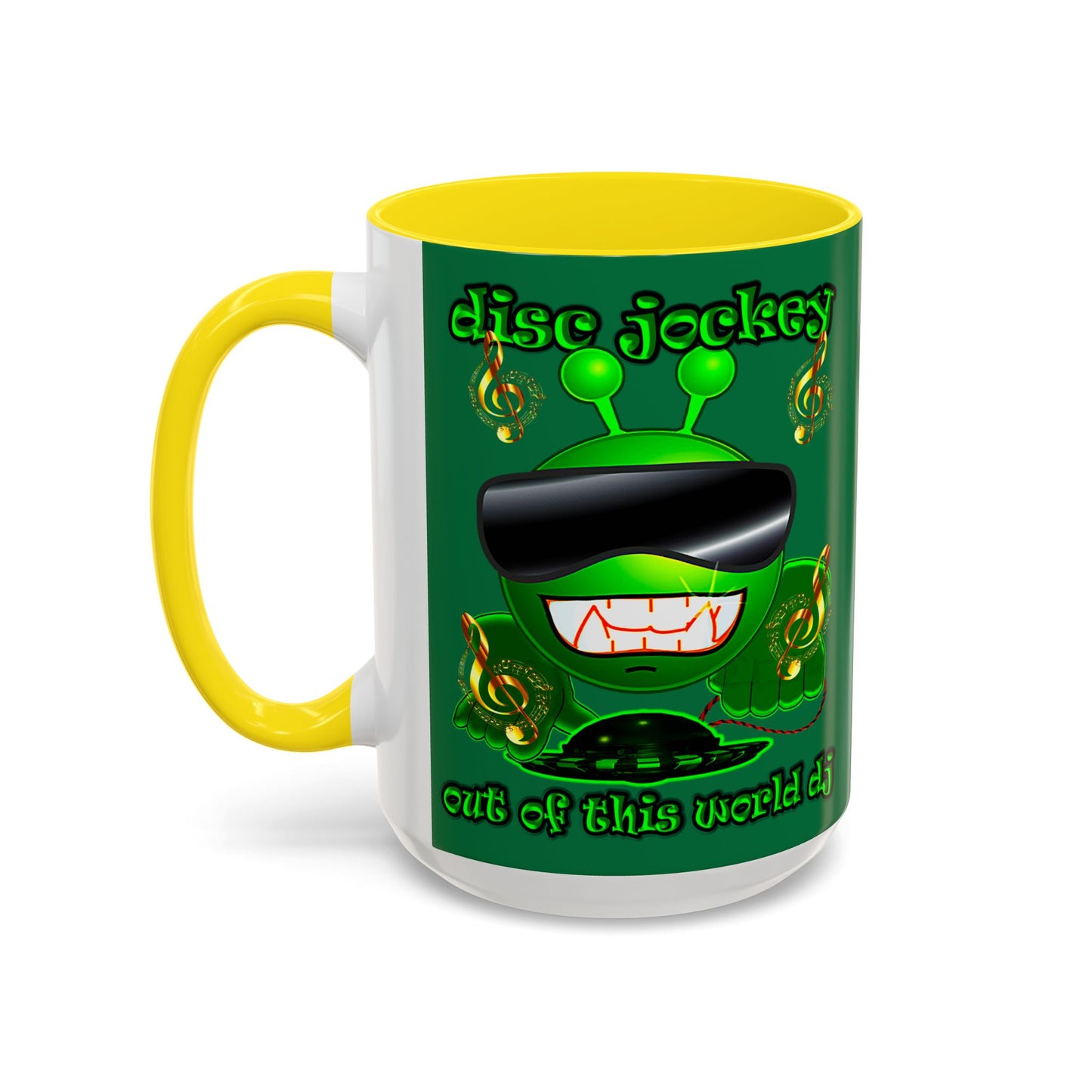 disc jockey - Accent Mug (dark green)