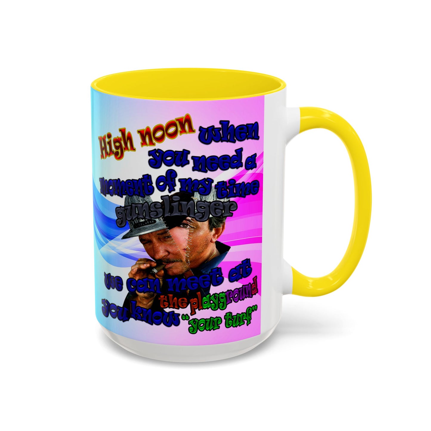 high noon - Accent Mug (light blue-pink wave)
