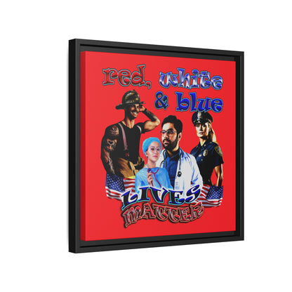 rw&b lives matter - framed canvas art (red)