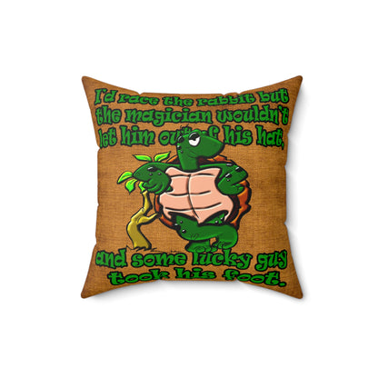 turtle race - Faux Suede Square Pillow - (dichromatic brown papyrus)