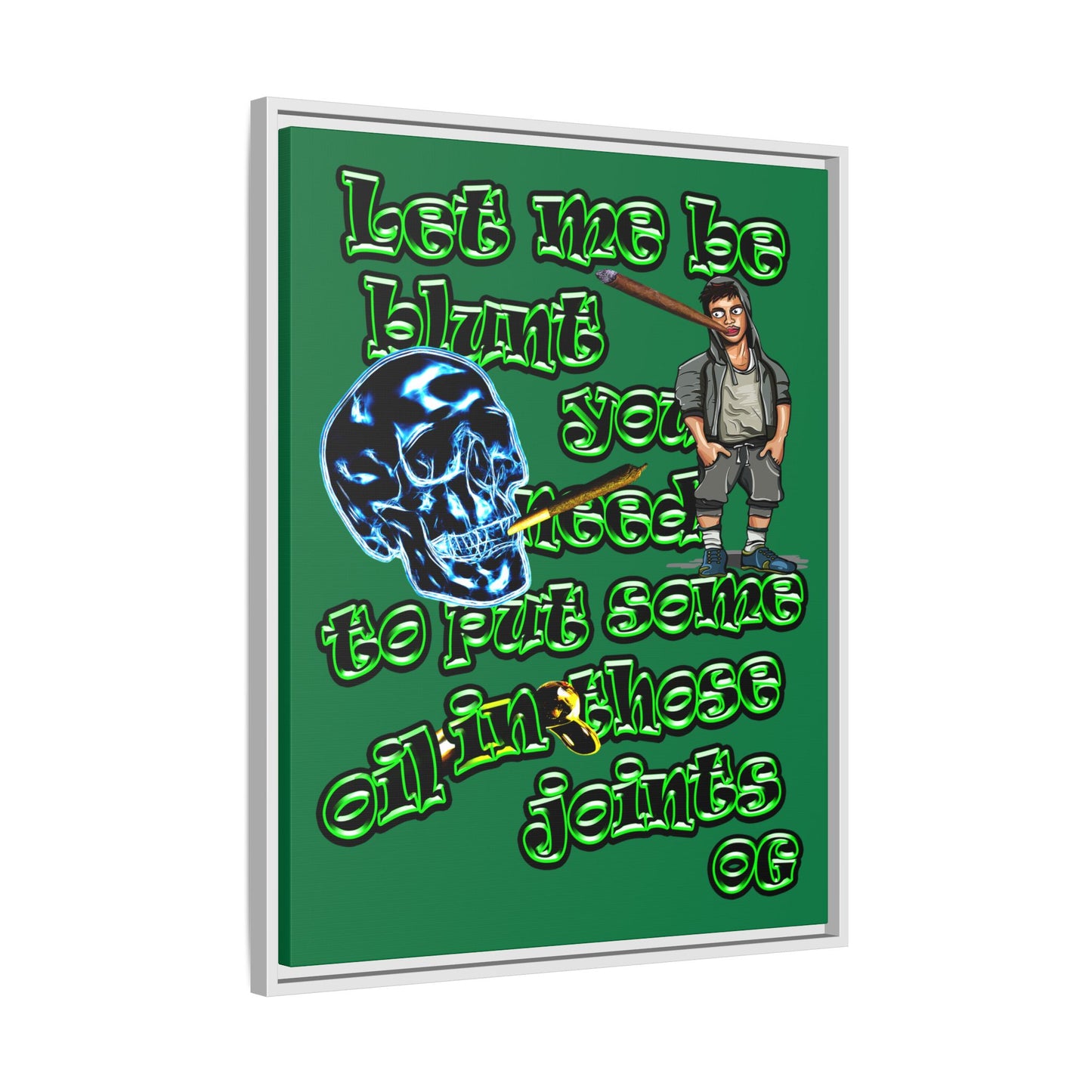 og - framed canvas art (dark green)