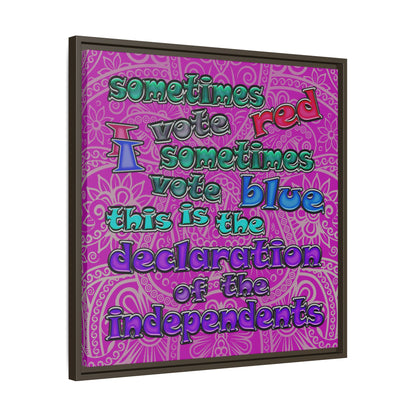 declaration of the independents - framed canvas art (pink swirl)