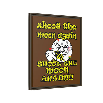 shoot the moon again - framed canvas art (brown)