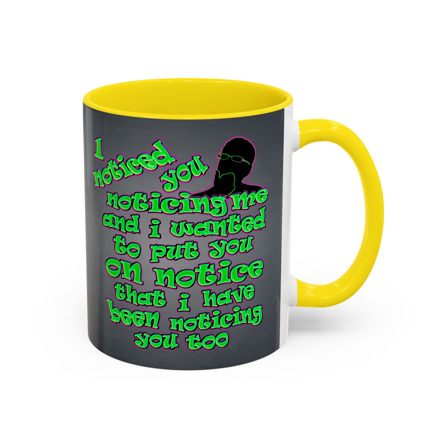 noticed you noticing - Accent Mug (grey-light grey)