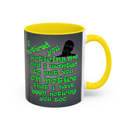 noticed you noticing - Accent Mug (grey-light grey)