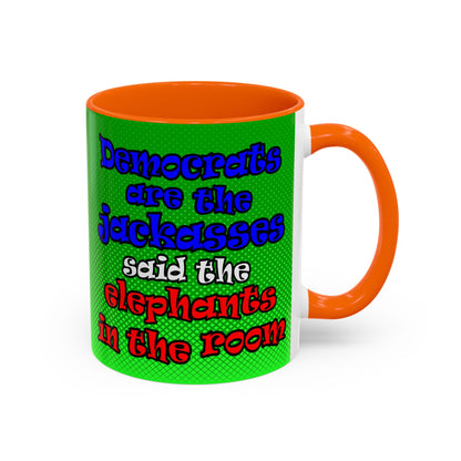 donkeys and elephants - Accent Mug (logo green)