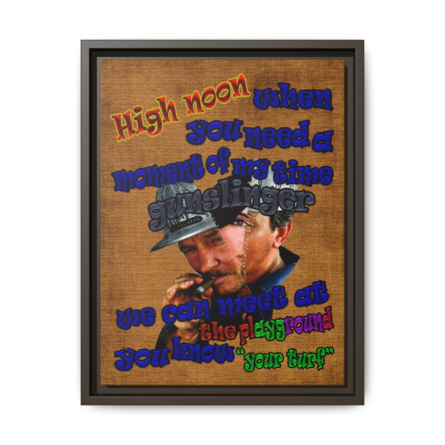 high noon - framed canvas art (brown papyrus)