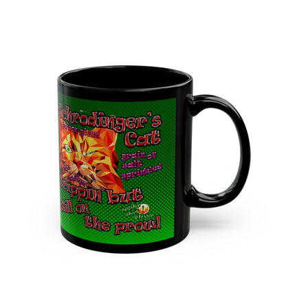 schrodinger's cat - Black Mug (logo green)