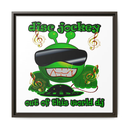 disc jockey - framed canvas art (white)