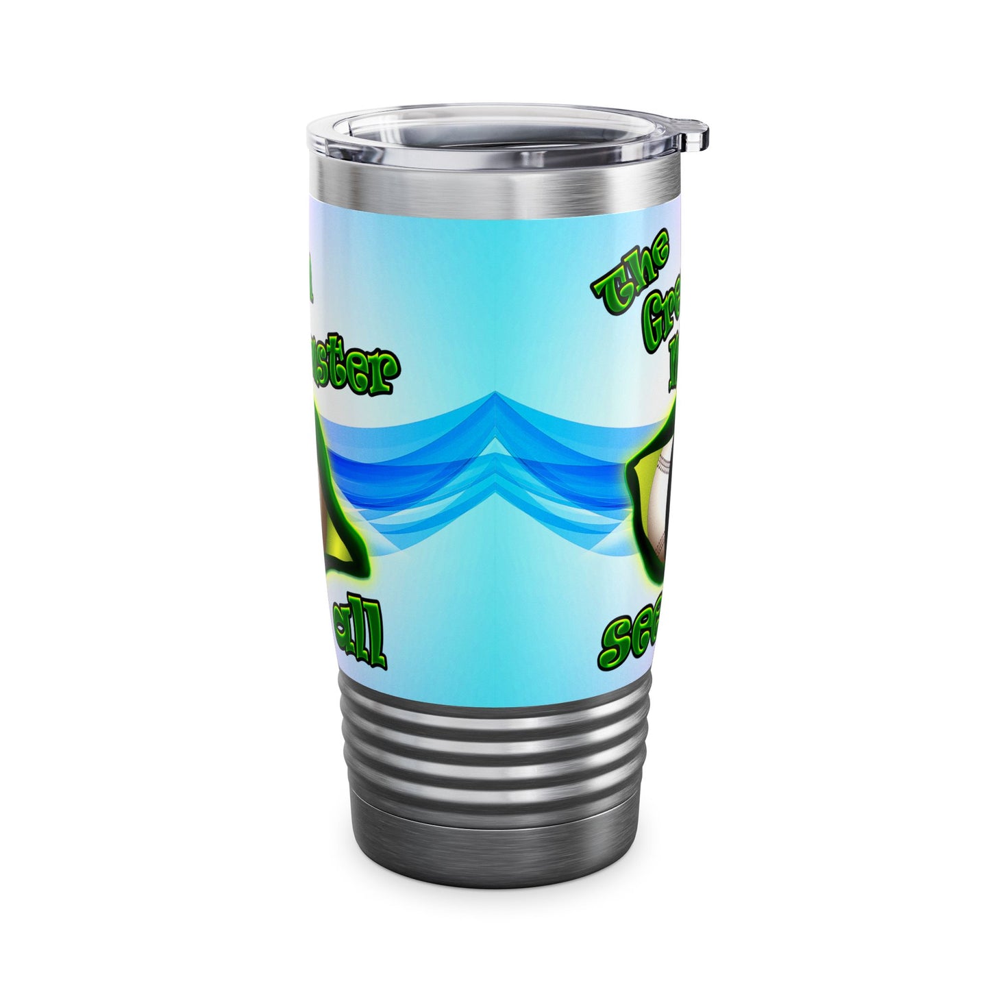 green monster - Ringneck Tumbler, 20oz (light blue-pink wave)