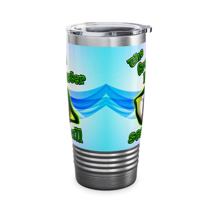 green monster - Ringneck Tumbler, 20oz (light blue-pink wave)