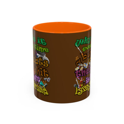 the bum's shit - Accent Mug (brown)