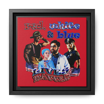 rw&b lives matter - framed canvas art (dark red)