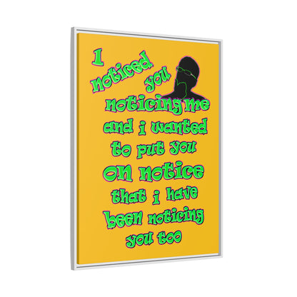 noticed you noticing - framed canvas art (yellow)