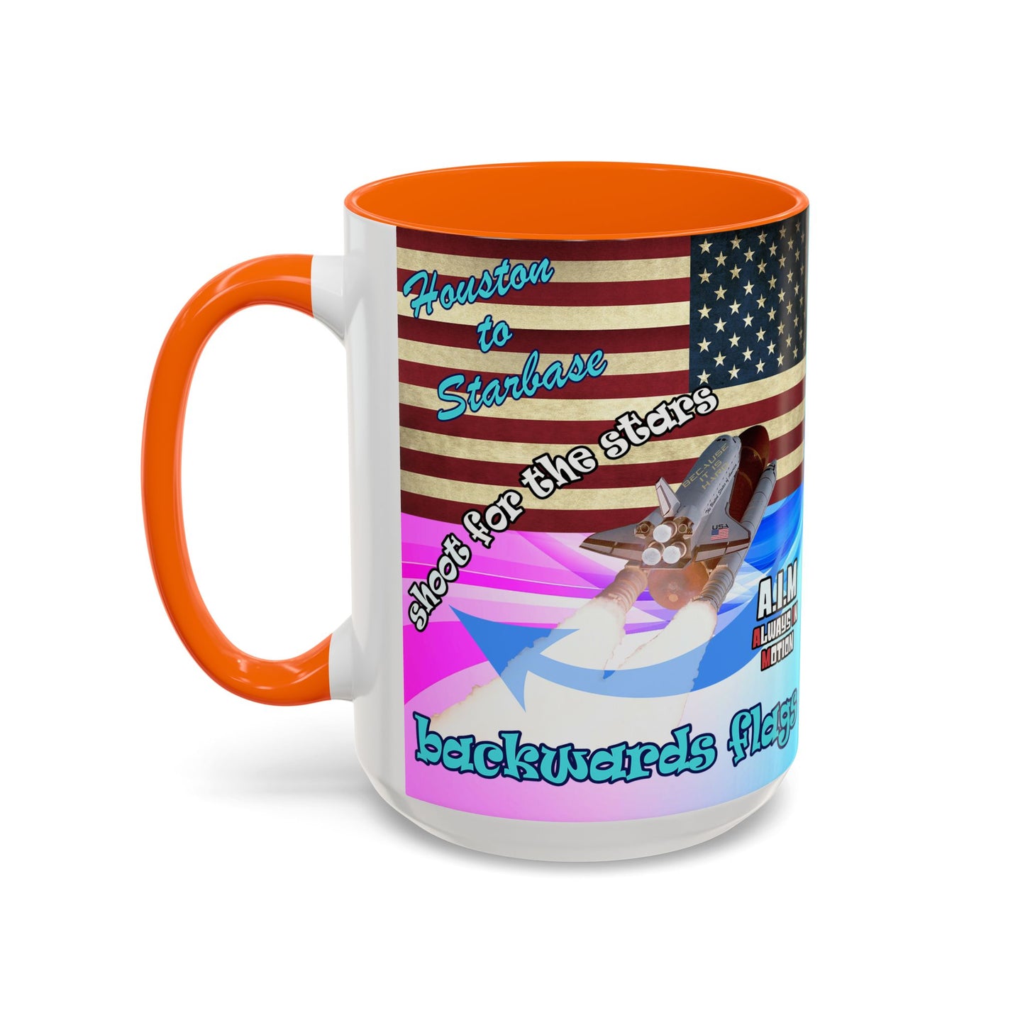 shoot for the stars - Accent Mug (light blue-pink wave)